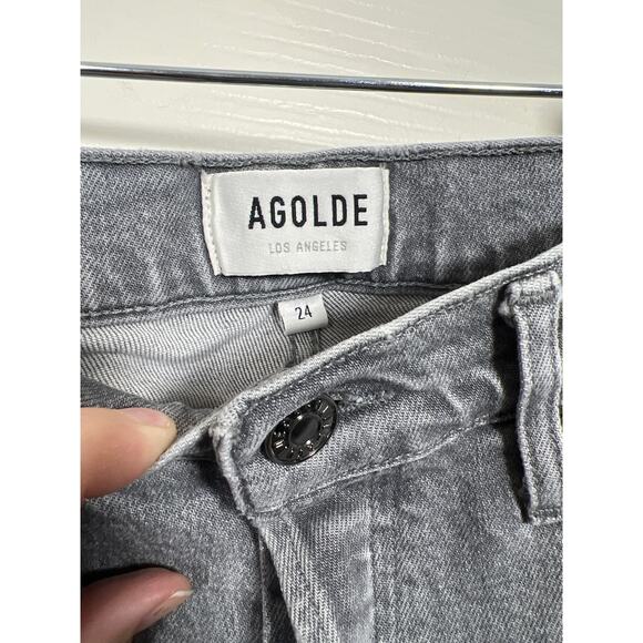AGOLDE Nico High Rise Gray Denim Jeans Women's 24 - Picture 5 of 9